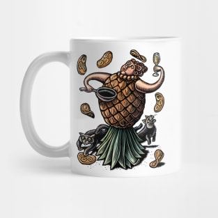 Pineapple Chef Making Pancakes Mug